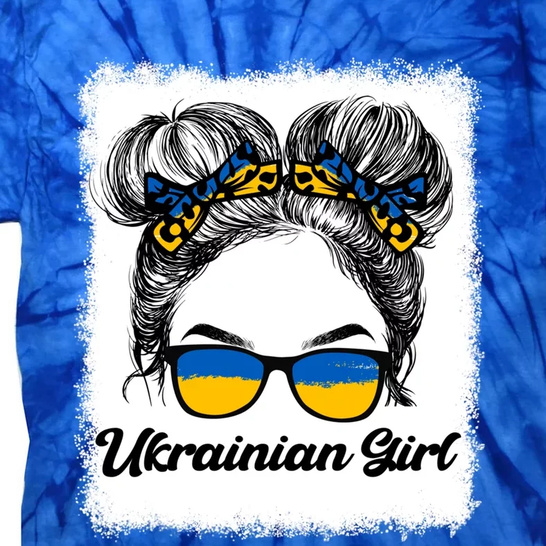 Messy Hair Sunglasses Ukrainian Ukraine Pride Patriotic Gift Tie-Dye T-Shirt