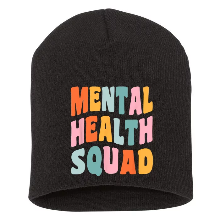 Mental Health Squad For Mental Health Awareness Short Acrylic Beanie