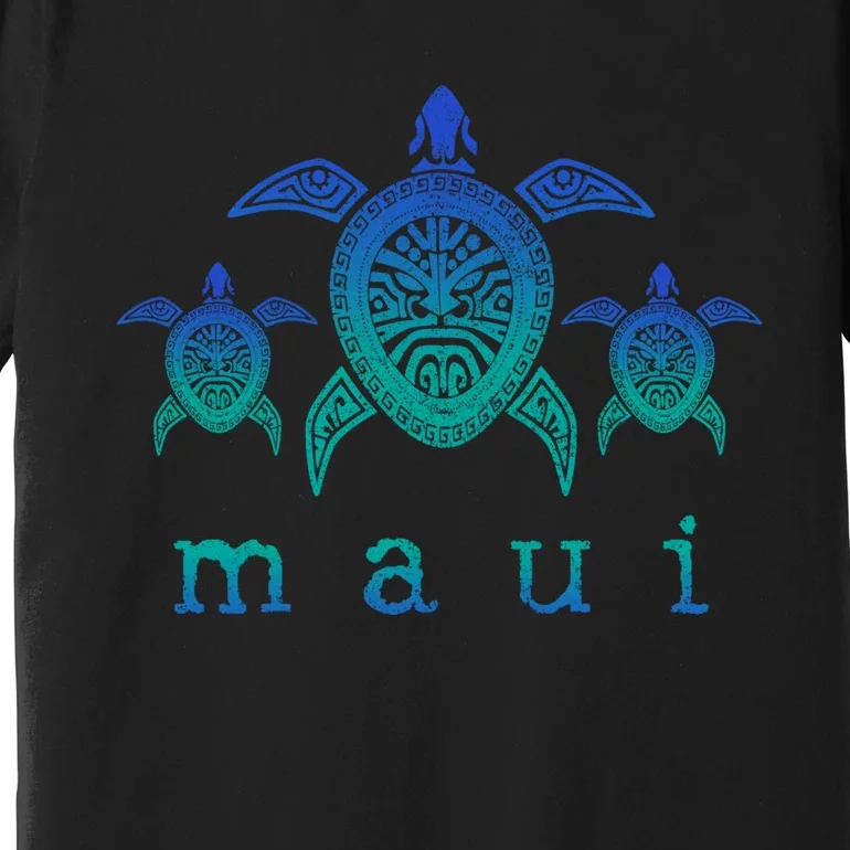 Maui Hawaii Sea Turtles Hawaiian Scuba Diving Souvenir Premium T-Shirt