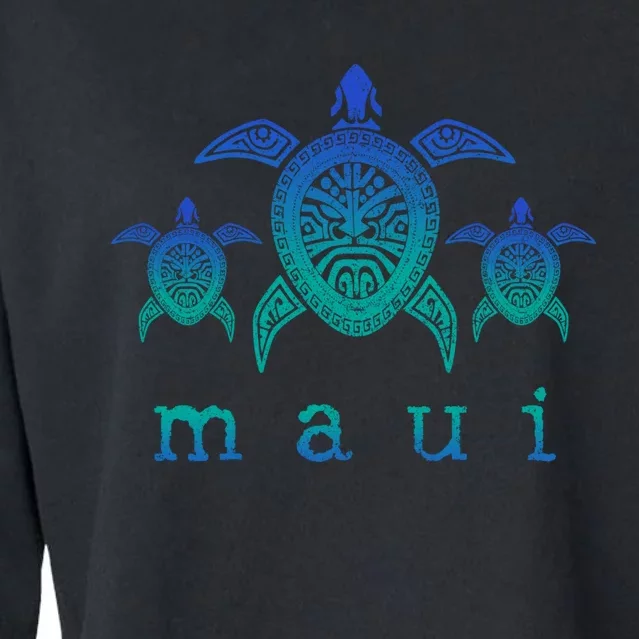 Maui Hawaii Sea Turtles Hawaiian Scuba Diving Souvenir Cropped Pullover Crew