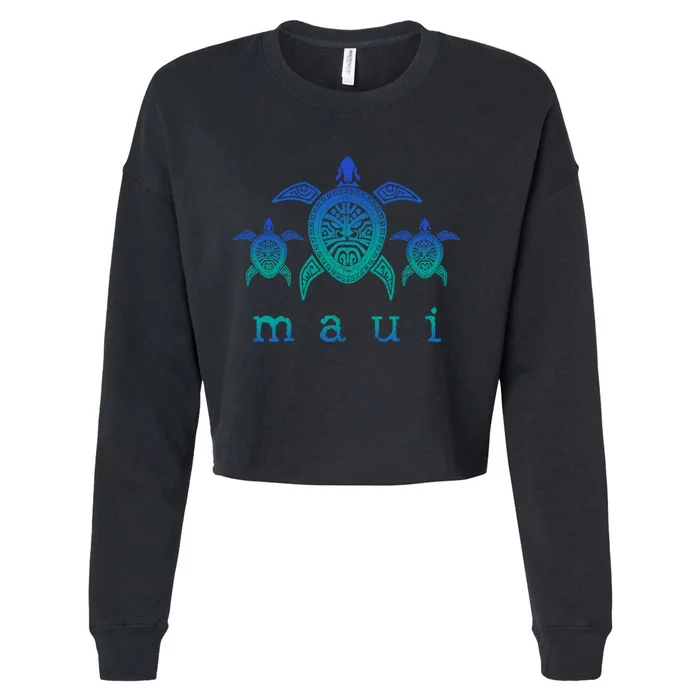 Maui Hawaii Sea Turtles Hawaiian Scuba Diving Souvenir Cropped Pullover Crew