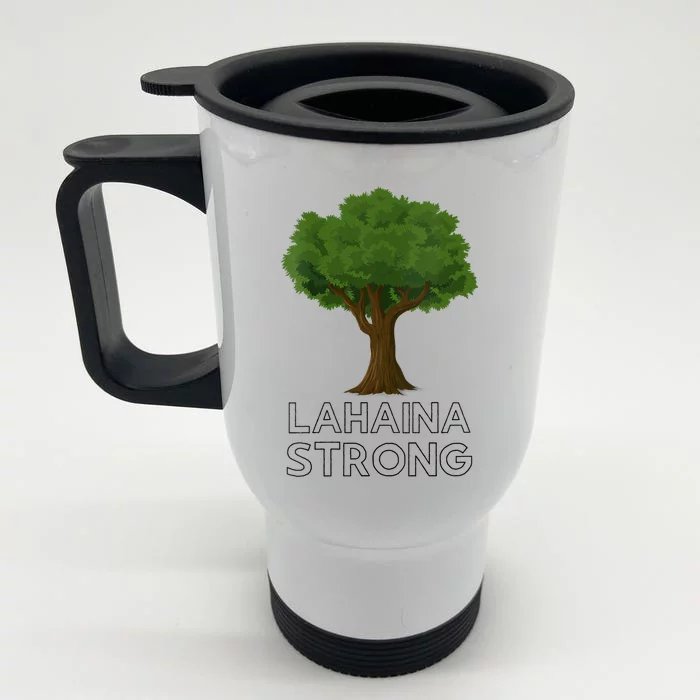 Maui Hawaii Strong Maui Wildfire Lahaina Survivor Front & Back Stainless Steel Travel Mug