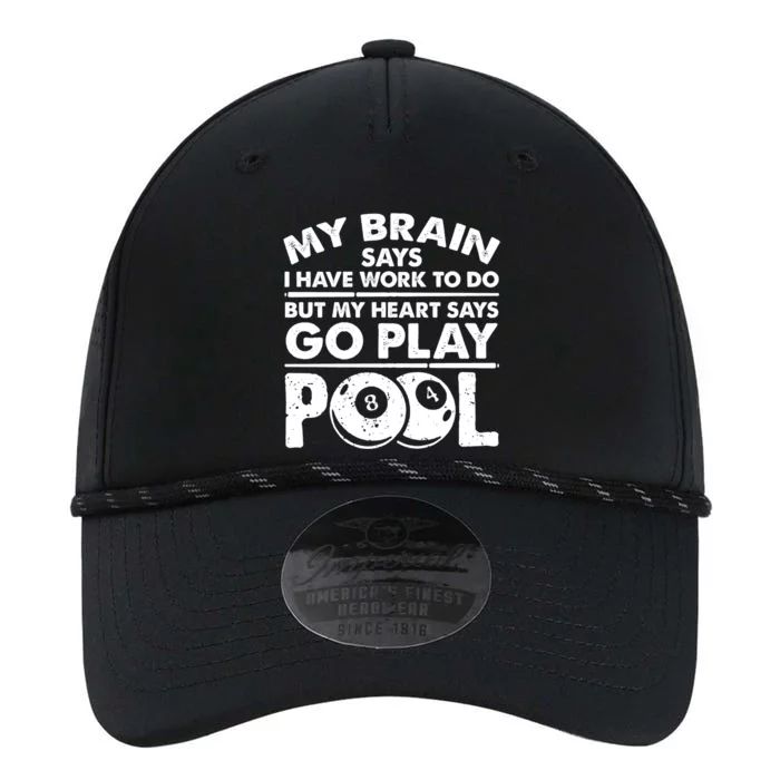 My Heart Says Go Play Pool Gift Funny Billiard 8 Ball Player Gift Performance The Dyno Cap