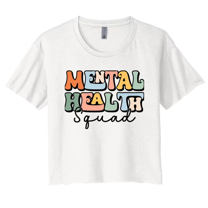 Mental Health Squad Brain Illness Mental Health Awareness Women's Crop Top Tee