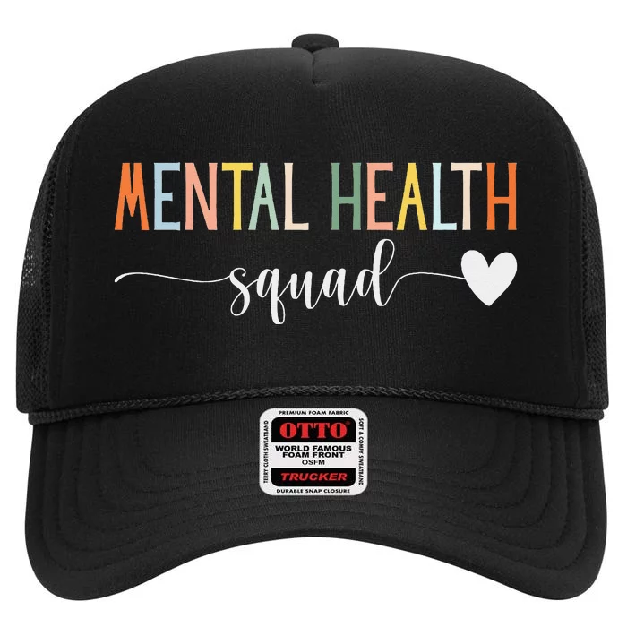 Mental Health Squad Brain Illness Mental Health Awareness High Crown Mesh Trucker Hat