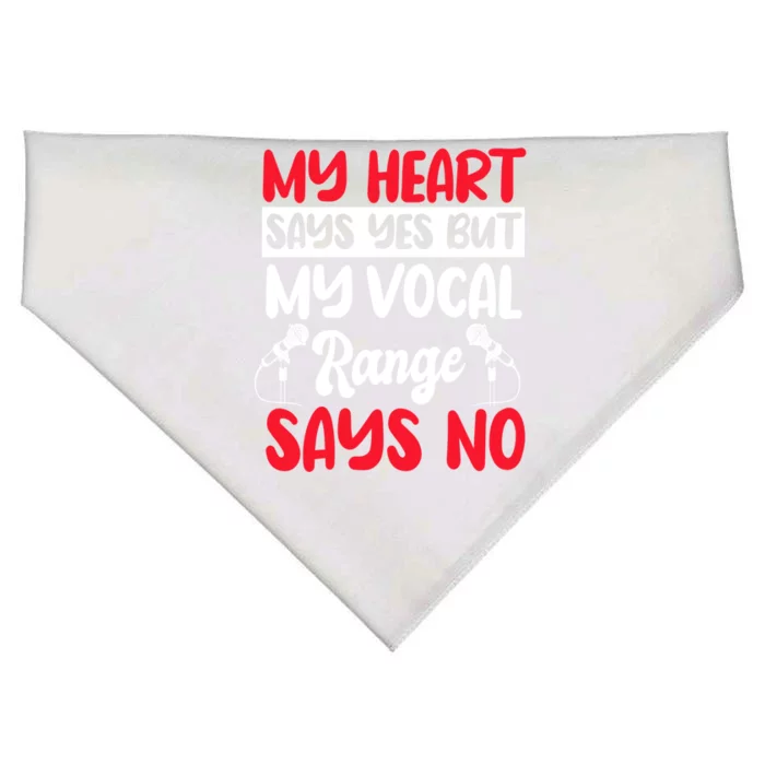 My Heart Says Yes But My Vocal Range Says No Karaoke Ktv Funny Gift USA-Made Doggie Bandana