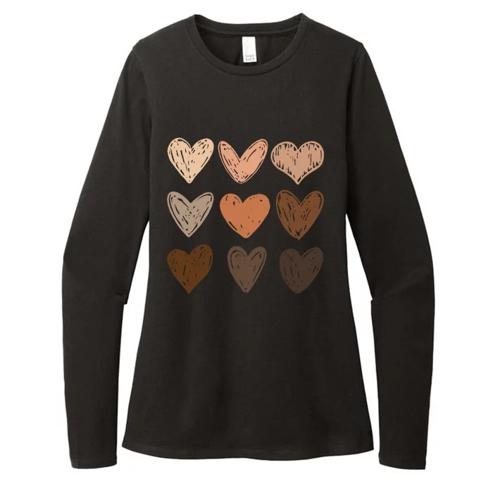 Melanin Hearts Social Justice Equality Bhm Juneteenth Meaningful Gift Womens CVC Long Sleeve Shirt