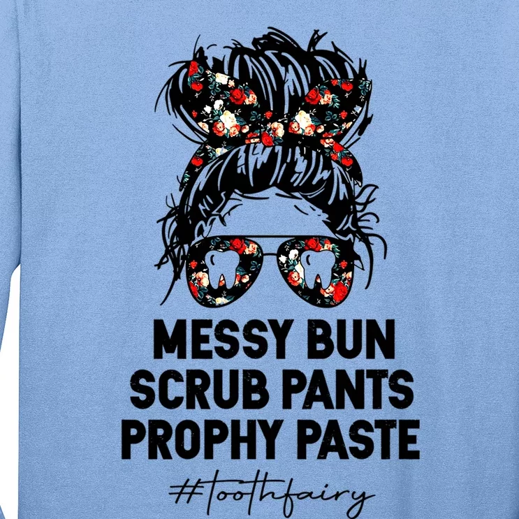 Messy Hair Scrub Pants Prophy Paste Tooth Fairy Gift Long Sleeve Shirt