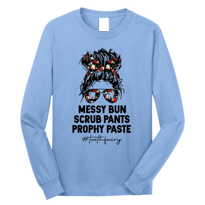 Messy Hair Scrub Pants Prophy Paste Tooth Fairy Gift Long Sleeve Shirt