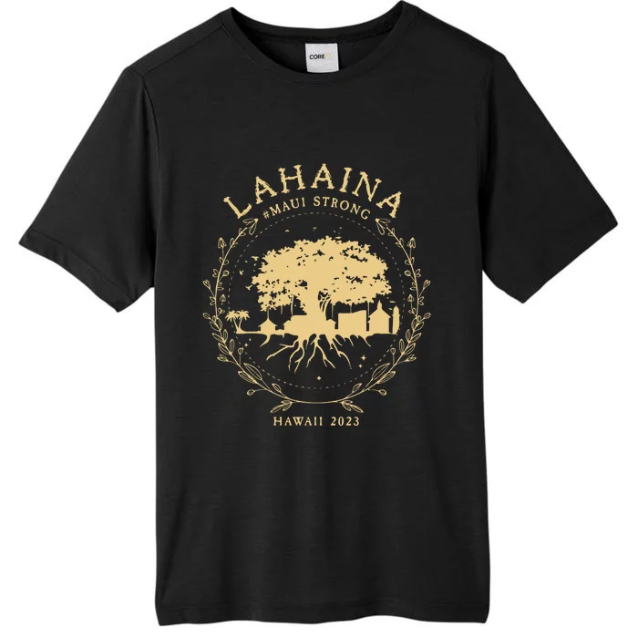 Maui Hawaii Shoreline Supportive Golden Maui Strong Lahaina Banyan Tree ChromaSoft Performance T-Shirt