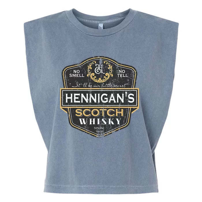 Men Hennigans Scotch Vintage Whiskey Style Distressed Garment-Dyed Women's Muscle Tee