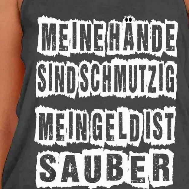 Meine Hande Sind Schmutzig Mein Geld Ist Sauber Mechaniker Women's Knotted Racerback Tank