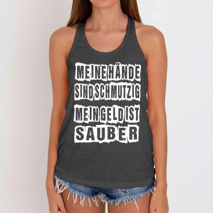 Meine Hande Sind Schmutzig Mein Geld Ist Sauber Mechaniker Women's Knotted Racerback Tank