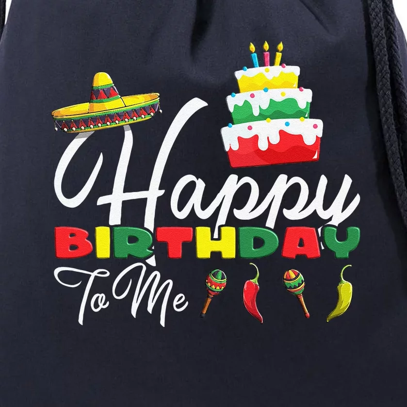 Mexican Holliday Sombrero Cute Cake Happy Birthday To Me Drawstring Bag