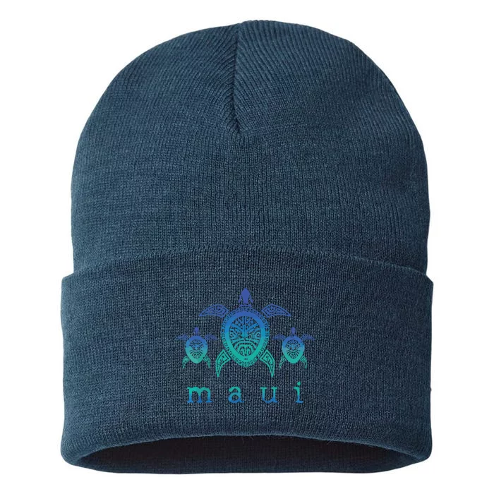 Maui Hawaii Sea Turtles Hawaiian Scuba Diving Souvenir Sustainable Knit Beanie