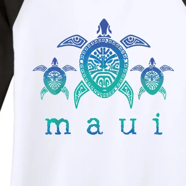 Maui Hawaii Sea Turtles Hawaiian Scuba Diving Souvenir Women's Tri-Blend 3/4-Sleeve Raglan Shirt