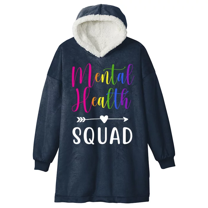 Mental Health Squad Awareness Colorful Hooded Wearable Blanket