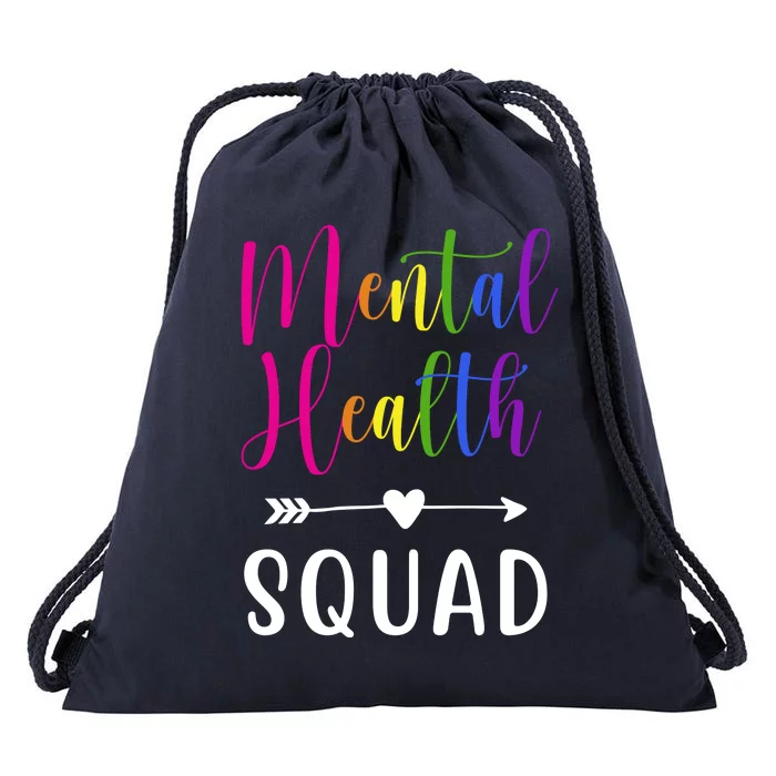 Mental Health Squad Awareness Colorful Drawstring Bag