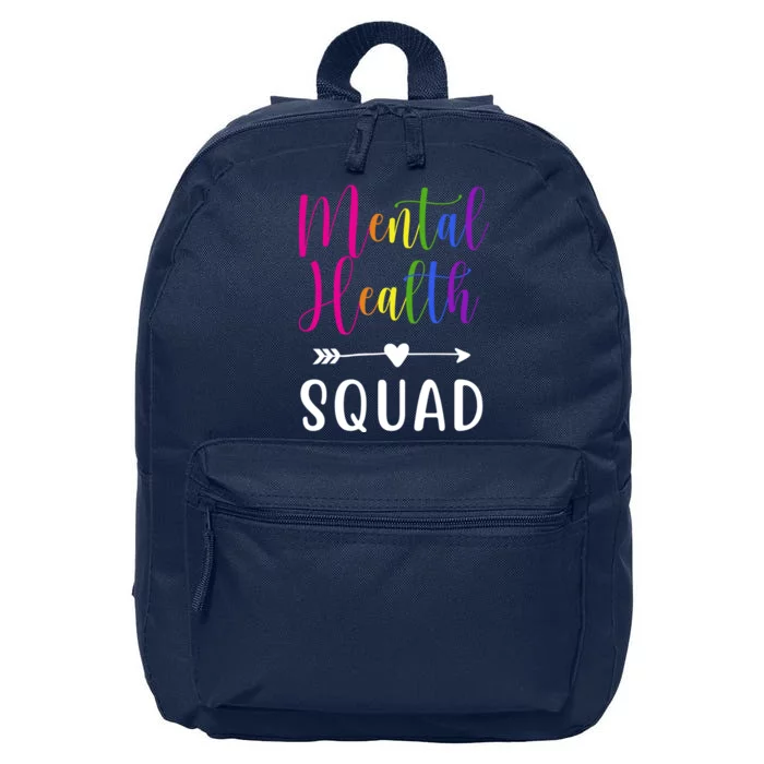 Mental Health Squad Awareness Colorful 16 in Basic Backpack