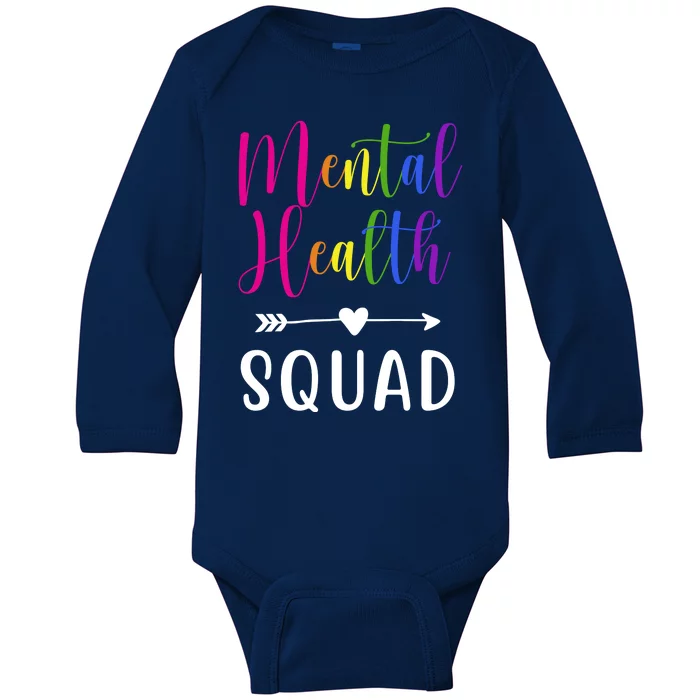 Mental Health Squad Awareness Colorful Baby Long Sleeve Bodysuit