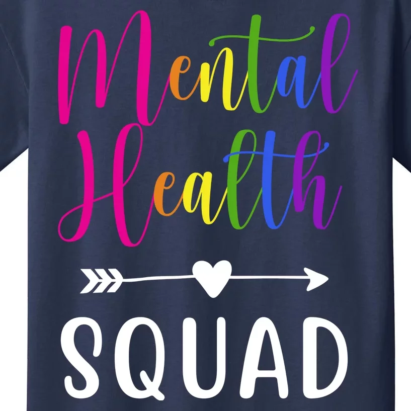 Mental Health Squad Awareness Colorful Kids T-Shirt