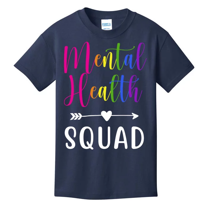 Mental Health Squad Awareness Colorful Kids T-Shirt