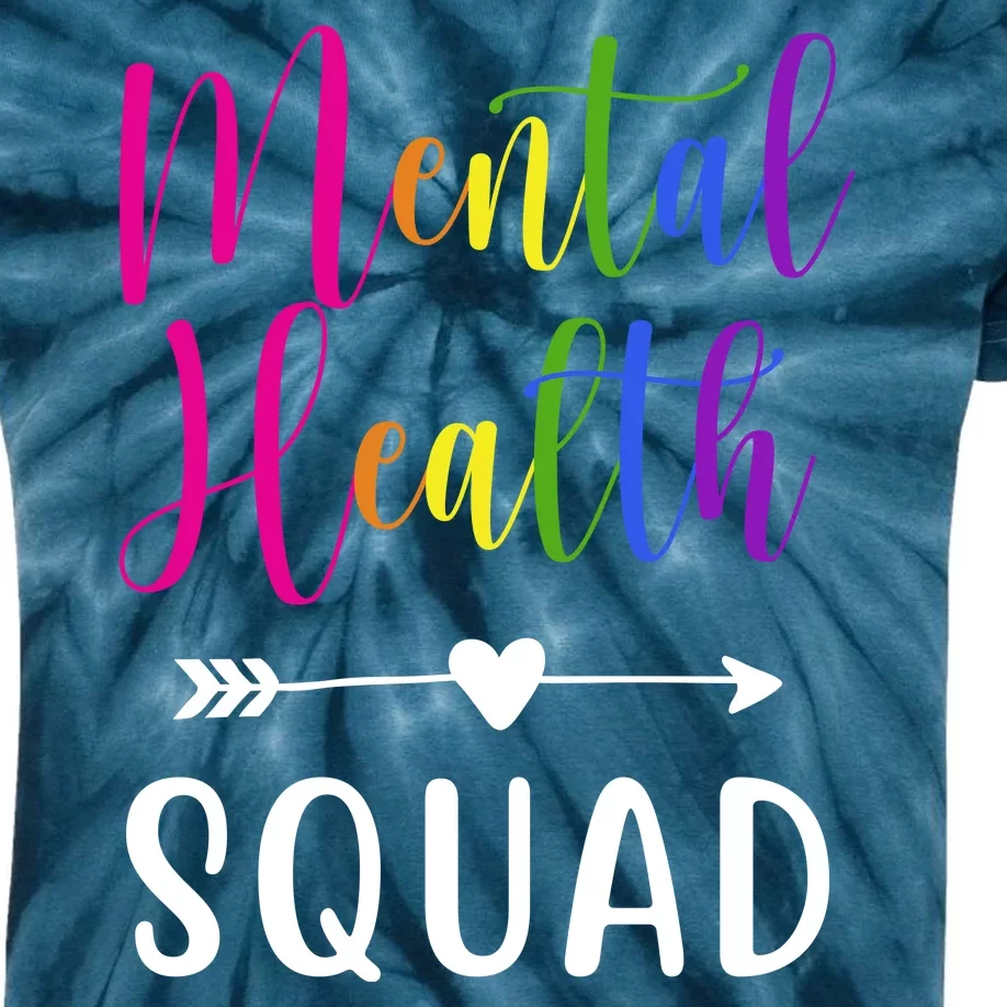 Mental Health Squad Awareness Colorful Kids Tie-Dye T-Shirt