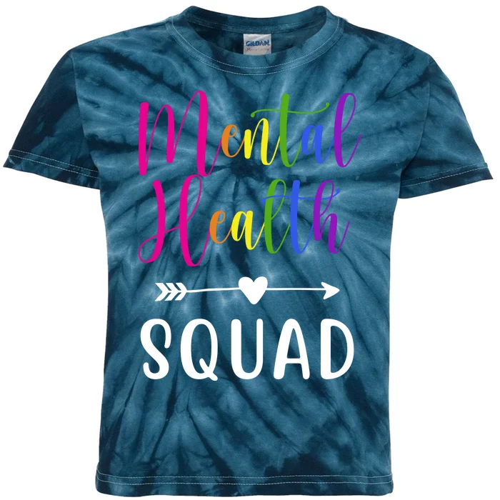 Mental Health Squad Awareness Colorful Kids Tie-Dye T-Shirt