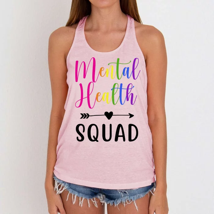 Mental Health Squad Awareness Colorful Women's Knotted Racerback Tank