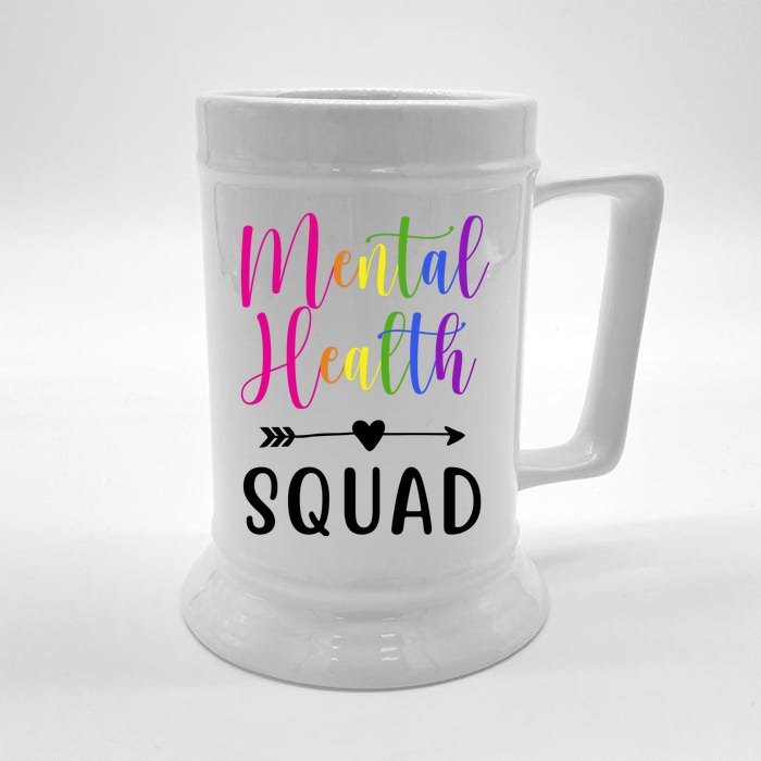 Mental Health Squad Awareness Colorful Front & Back Beer Stein