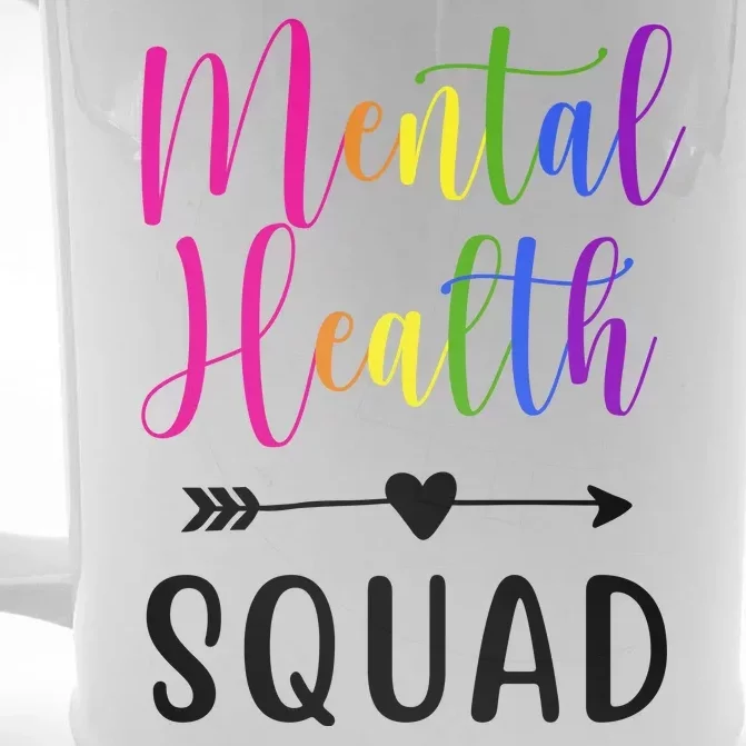 Mental Health Squad Awareness Colorful Front & Back Beer Stein