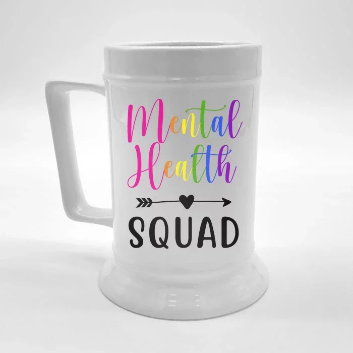 Mental Health Squad Awareness Colorful Front & Back Beer Stein