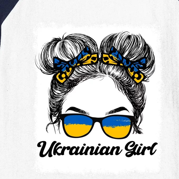 Messy Hair Sunglasses Ukrainian Ukraine Pride Patriotic Gift Baseball Sleeve Shirt