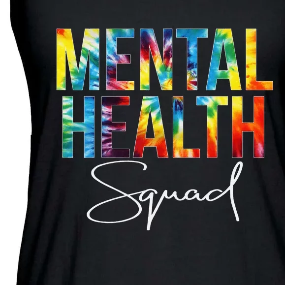 Mental Health Squad Appreciation Day Tie Dye  For Work Ladies Essential Flowy Tank