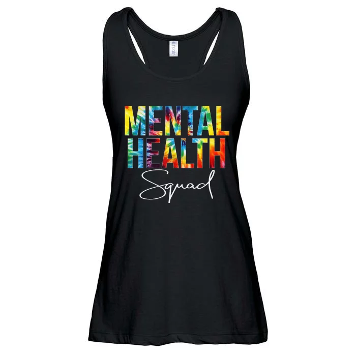 Mental Health Squad Appreciation Day Tie Dye  For Work Ladies Essential Flowy Tank