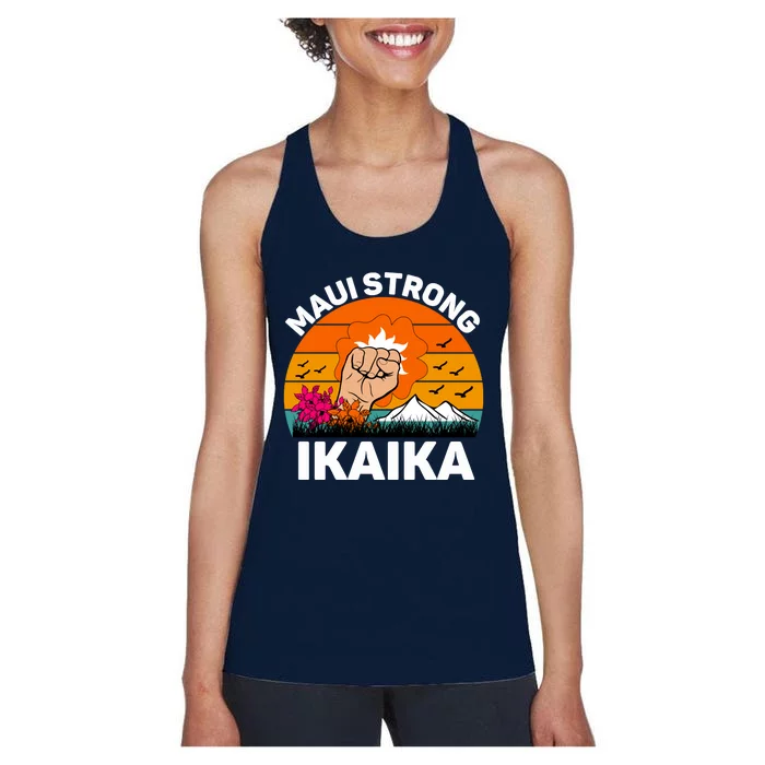 Maui Hawaii Strong Maui Wildfire Lahaina Survivor Women's Racerback Tank