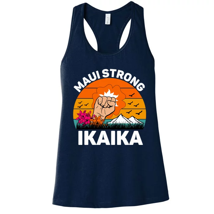 Maui Hawaii Strong Maui Wildfire Lahaina Survivor Women's Racerback Tank