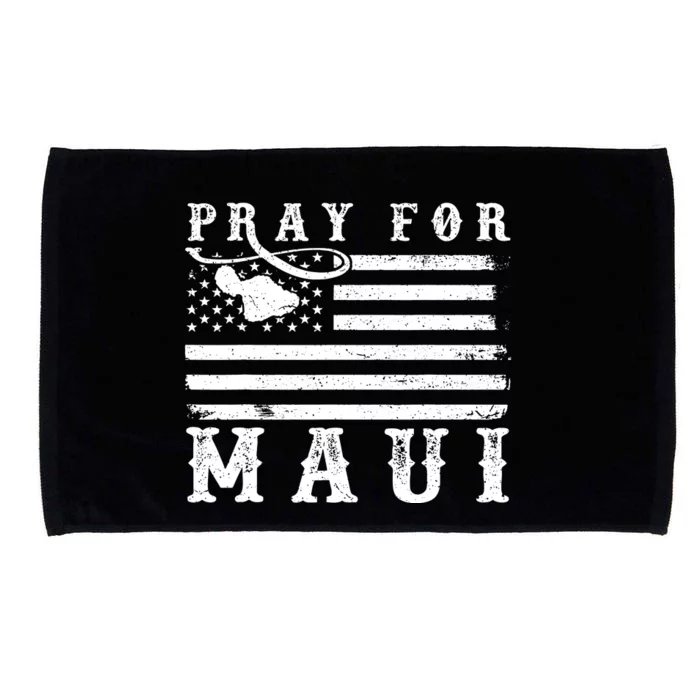 Maui Hawaii Strong American Flag Pray For Maui Gift Microfiber Hand Towel