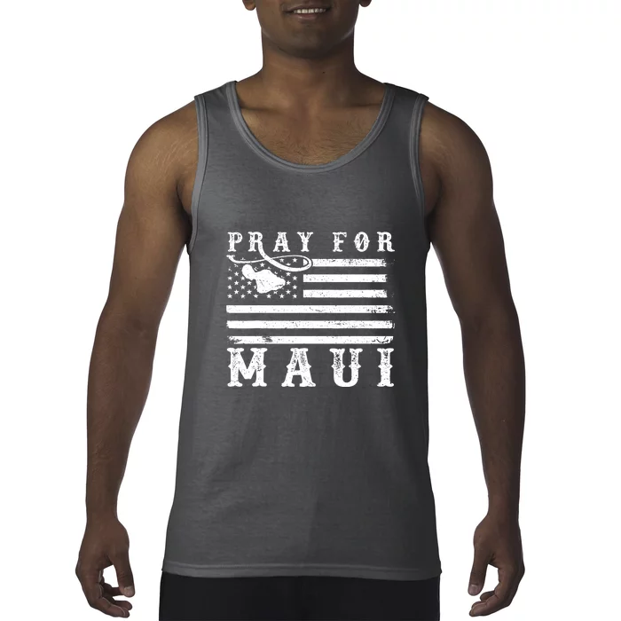 Maui Hawaii Strong American Flag Pray For Maui Gift Tank Top