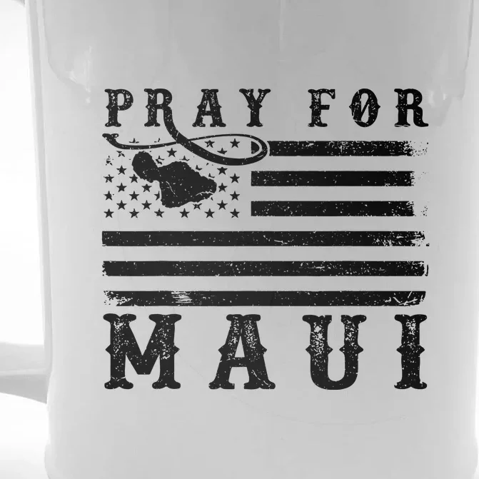 Maui Hawaii Strong American Flag Pray For Maui Gift Front & Back Beer Stein