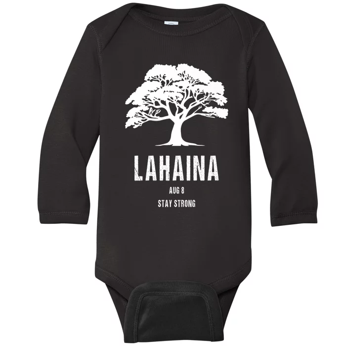 Maui Hawaii Strong Maui Wildfire Lahaina Survivor Baby Long Sleeve Bodysuit