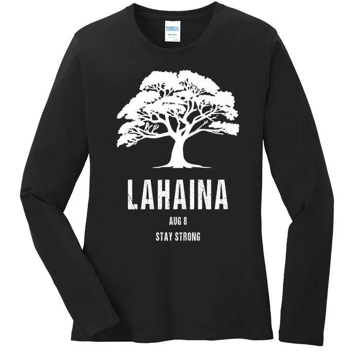 Maui Hawaii Strong Maui Wildfire Lahaina Survivor Ladies Long Sleeve Shirt