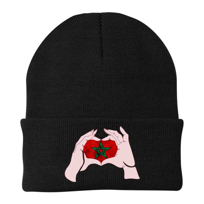 Morocco Heart Send Love Moroccan Flag Hand Moroccan Pride Knit Cap Winter Beanie