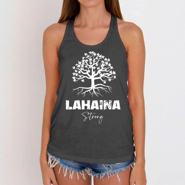 Maui Hawaii Strong Maui Wildfire Lahaina Survivor Women's Knotted Racerback Tank