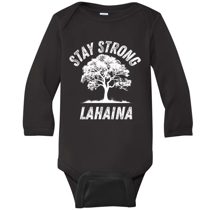 Maui Hawaii Strong Maui Wildfire Lahaina Survivor Baby Long Sleeve Bodysuit