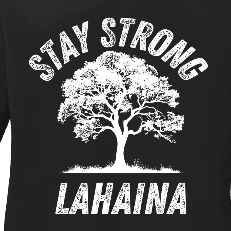 Maui Hawaii Strong Maui Wildfire Lahaina Survivor Ladies Long Sleeve Shirt