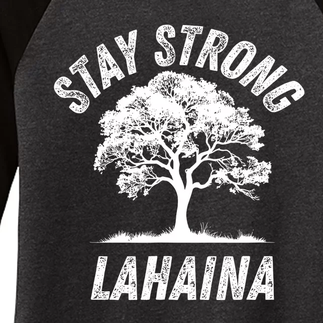 Maui Hawaii Strong Maui Wildfire Lahaina Survivor Women's Tri-Blend 3/4-Sleeve Raglan Shirt