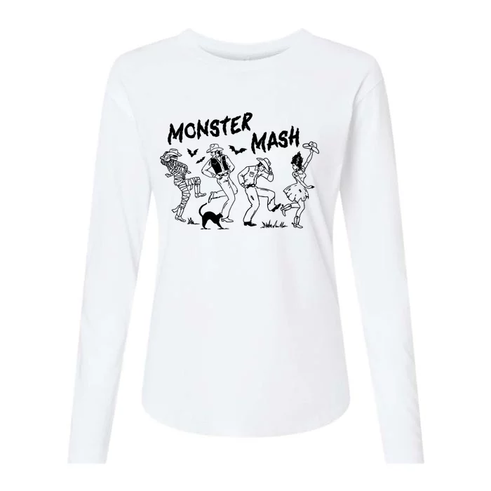 Monster Halloween Spooky Cowgirl Cowboy Womens Cotton Relaxed Long Sleeve T-Shirt