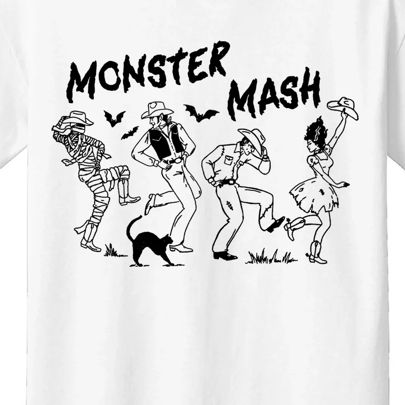 Monster Halloween Spooky Cowgirl Cowboy Kids T-Shirt