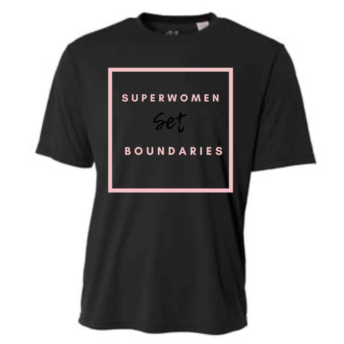 Mental Health Super Set Boundaries Inspirational Gift Cooling Performance Crew T-Shirt